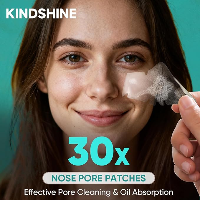 30 Count Nose Pore Patches, Medical-Grade Hydrocolloid Pore Strips, Overnight Oil-Absorbing & Pore-Refining, Pimple Stickers to Absorb Acne Nose Gunk
