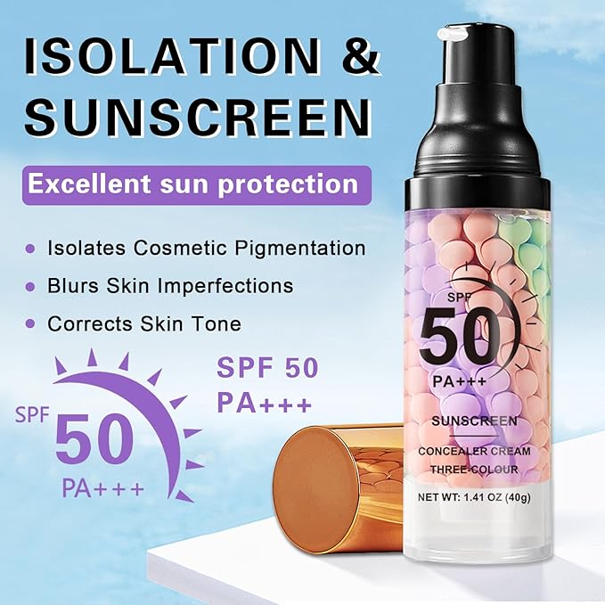 Color Correcting Primer Face Makeup,Face Primer with SPF 50,Oil Control Primer Makeup,Hydrates and Moisturizes,Radiance Skin,Protector Solar Para La Cara Con Color