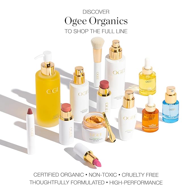 Ogee Sculpted Face Stick (CARNELIAN - SHEER LUMINOUS CORAL) Certified Organic Blush Stick - Multi-Use Cream Blush & Highlighter