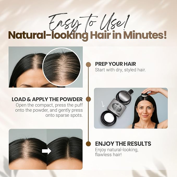 Koloret Root Touch Up Powder– Dark Brown Powder for Women & Men, Instant Root Cover Up for Gray Coverage, Hairline Concealer for Thinning Hair & Bald Spots, Water-Resistant & Smudge-Proof, 10g