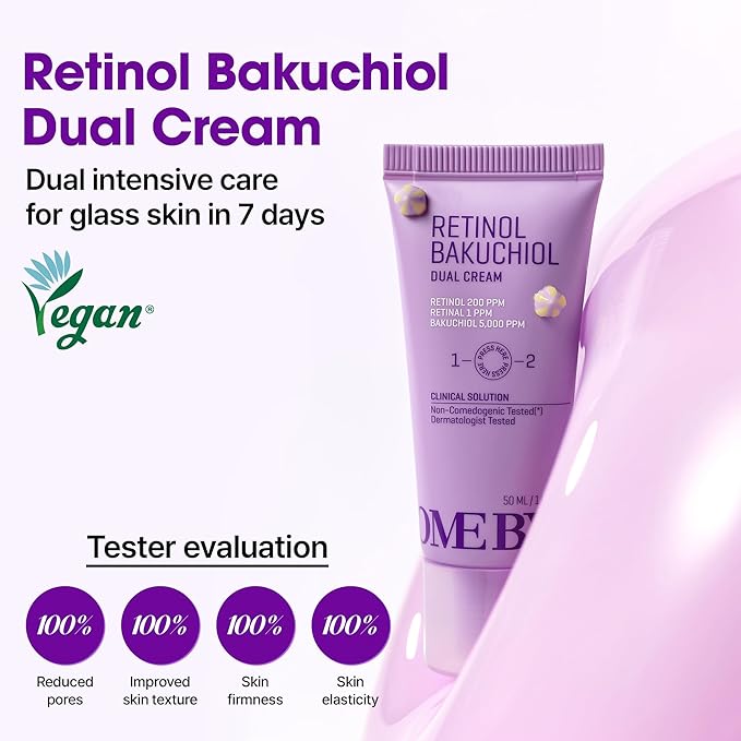 SOME BY MI Retinol Bakuchiol Dual Cream – 1.69oz, 50ml – Korean Collagen & Retinol Face Moisturizer for Glass Skin – Barrier & Soothing Care with Niacinamide, Panthenol & Vitamin E – Korean Skin Care
