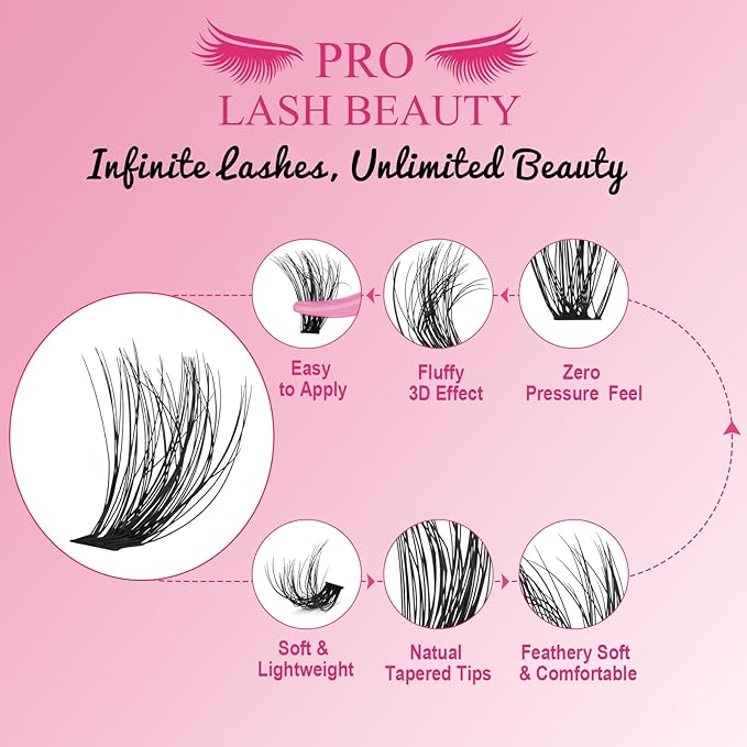 Lash CIusters 320Pcs Individual Lashes 3D Wispy Cluster Lashes Natural Look Eyelash Clusters Faux Mink Wispy Lashes 40D+50D-C Mixed DIY Lash Extension (3D Wispy-40D+50D-C,8-16mix)