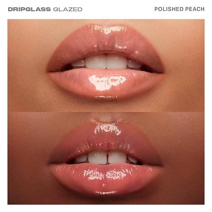 MORPHE Dripglass High Shine Lip Gloss - Semi-Sheer or Full Coverage Lip Color with Glass-Like Shine and Nonsticky Finish - Infused With Squalane & Vitamin E - Polished Peach (0.13 Fl Oz)