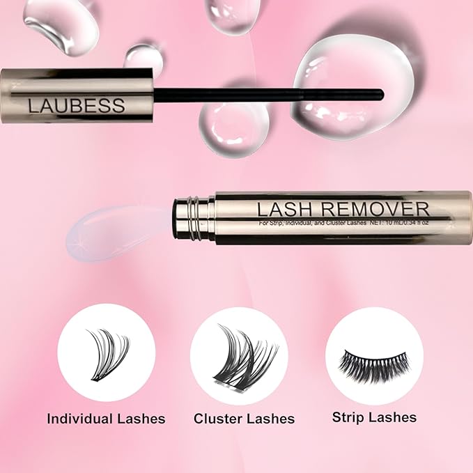 Lash Remover for Lash Extensions 10ml LAUBESS Lash Glue Remover Lash Bond and Seal Remover Lash Extension Remover Lash Cluster Remover Eyelash Remover for Lash Clusters