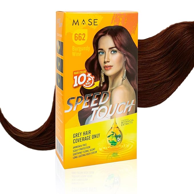 10 Minute Hair Dye - Burgundy Wine - Natural Alternative to Henna Hair Color Grey Coverage For Women and Men - Ammonia Free With Botanical Extracts
