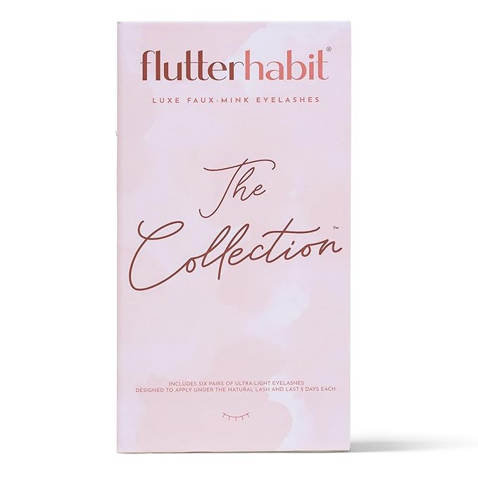 FlutterHabit Classic Collection Box, DIY Lash Extensions, Lash Clusters Kit, Up to 10 Day Wear, Natural & Classic Lashes, Salon Quality Eyelashes Extensions, 6 Sets of Lashes, No Lash Glue Included