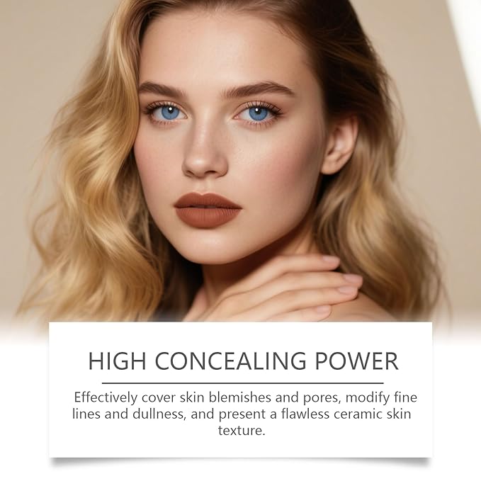 Color Changing Foundation Stick, Medium to Full Coverage Cream Stick Hydrating Makeup, Dual-Ended with Soft Brush for Flawless Look, Portable & Travel-Friendly (Dark Skin)