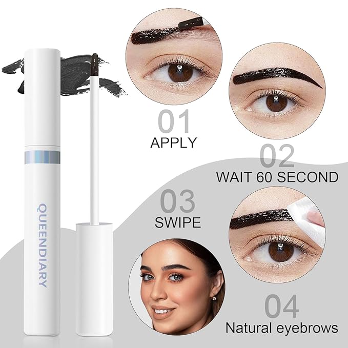 QueenDiary Eyebrow Stain Long Lasting Eyebrow Makeup Smudge-proof Eyebrow Gel Waterproof Transfer-proof Vegan Cruelty-free Eyebrow Gel (Blonde)