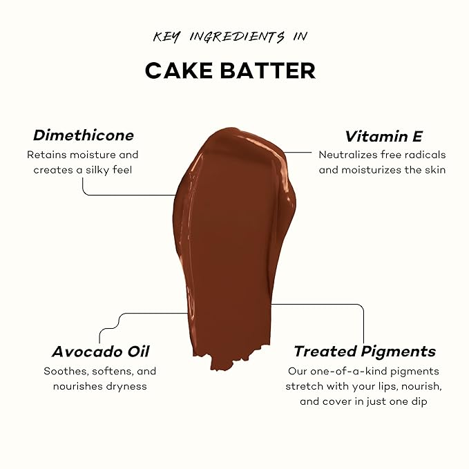 Pound Cake Cake Batter Liquid Lipstick – Long-Lasting, Semi-Matte Liquid Lipstick – Hydrating, High-Pigment Lip Stain with Avocado Oil – Shades for All Skin Tones – 0.13 oz, (Coffee)