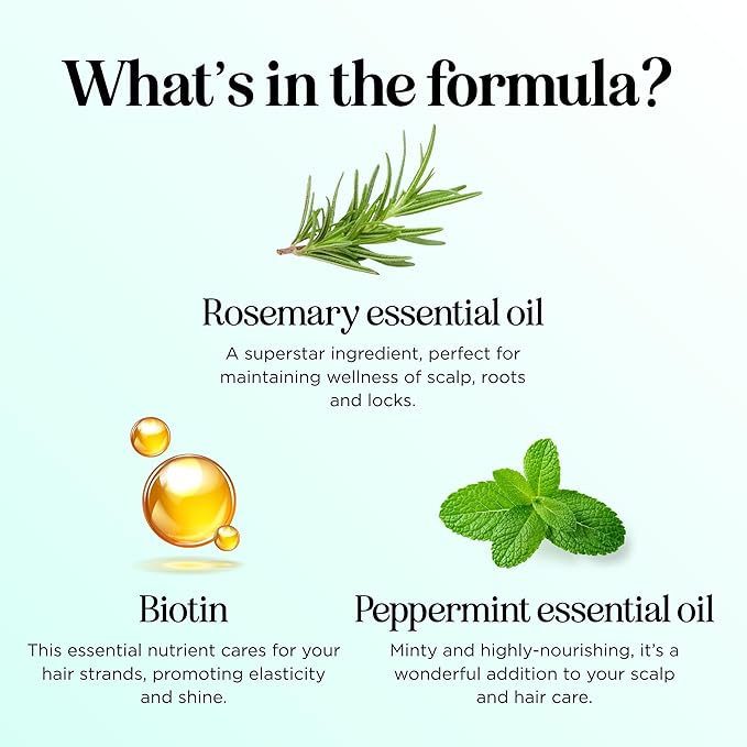Rosemary Water Spray for Hair & Scalp - Biotin Rosemary Rice Water Spray with Nourishing B Vitamins Ginseng Extract and Peppermint Oil - Dry Hair & Scalp Treatment - Vegan & Cruelty-Free (8 Fl Oz)
