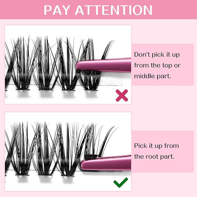 280 Pcs Individual Lashes 30D Mixed Lash Clusters 14 Rows Cluster Lashes that Look Like Eyelash Extensions DIY Lash Extension Self Application At Home (30D-D-14-20mix)