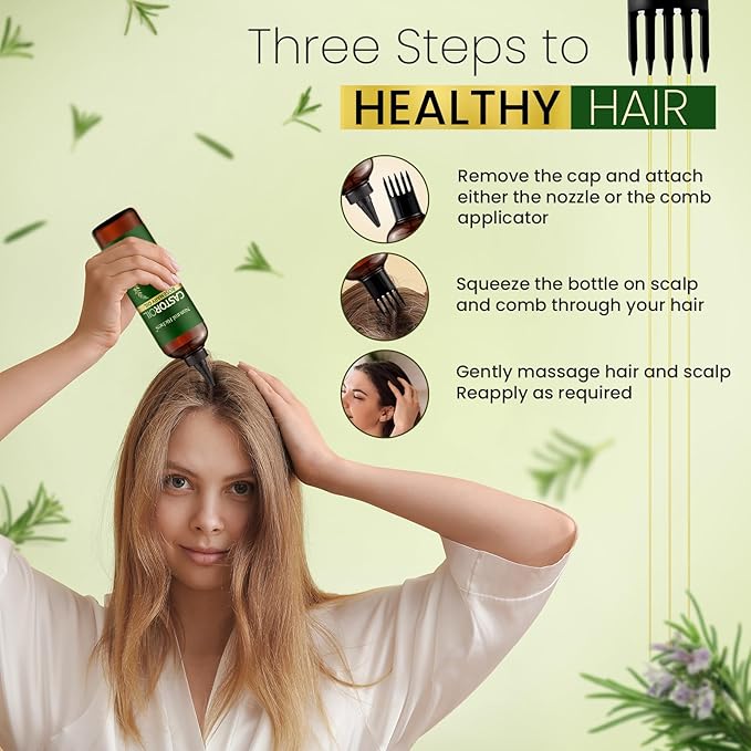 Natural Riches Castor Oil with Rosemary Oil, 8 fl oz, For Stronger, Fuller and Thicker Hair Growth - Organic Castor Oil with Rosemary Oil Premium Grade hair treatment