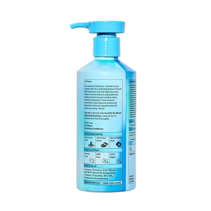Eva NYC Hyaluronic Acid Hydrating Conditioner - Adds Moisture, Softness and Shine - Deep Conditioner for Dry Hair - 48 Hour Hydration - Restore Moisture for All Hair Types - Jasmine Scent - 10 fl oz