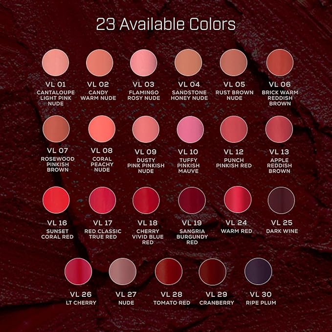 Radiant Professional Advanced Care Lipstick - Ultra Nourishing, Moisturizing Long Lasting Matte Lipstick With Vitamin E- UVA UVB Filters - VELVET (19 SANGRIA – BURGUNDY RED)
