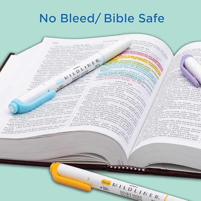 Zebra Pen Mildliner Dual-Tip Highlighter Set, Broad and Fine Point Tips, Ideal for Bible Highlighting, No Bleed, School Supplies and Teacher Supplies, Assorted Ink Colors, 25-Pack (78525)