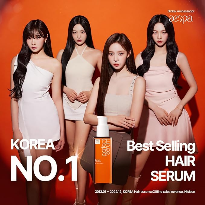 Mise En Scene Perfect Serum Original - Heat Protectant Hair Oil for Frizzy & Dry | Argan Oil | Visibly Smooths & Softens | Add Shine All Hair Types | Damage Repair | Fruity Floral Scent, 3.71 Fl Oz.