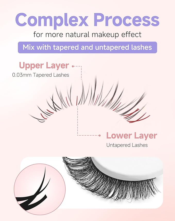 Natural Lashes Natural Eyelashes Natural Look Wispy Lashes Mink Lashes False Eyelashes Fake Eyelashes C Curl Lashes Strip Lashes Bright-03