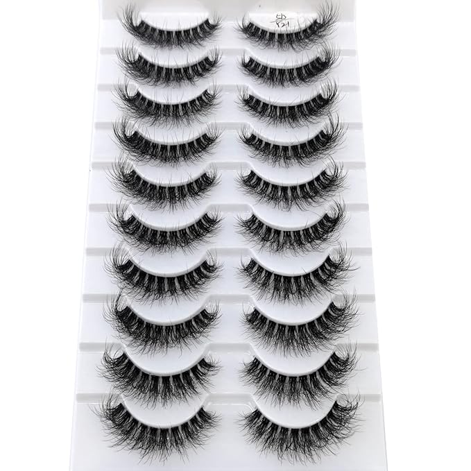 HBZGTLAD New 10 Pairs 3D Mink Lashes False Eyelashes Handmade Wispy Fluffy Long Lashes Natural Eye Makeup Tools Eye Lashes(5DY21)