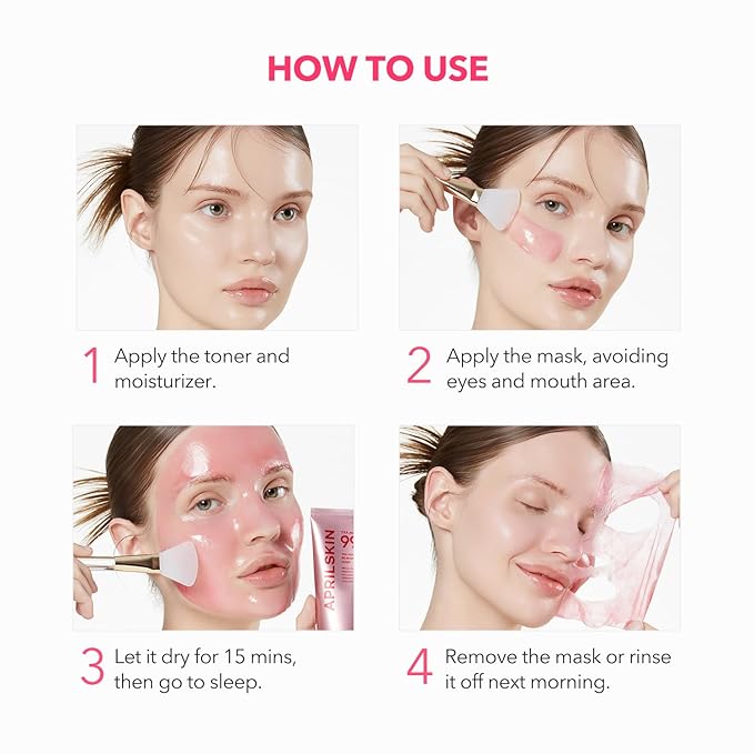APRILSKIN Pore Care & Glow Duo with Jelly Brush: TXA Niacinamide 99 Overnight Wrapping Mask Duo and Jelly Brush, Calendula Flower-Infused Facial Peel Off Mask and Jelly Brush