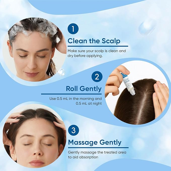 Rosemary Scalpy Hair Growth Serum Roll On, Orrenaturals Hair Revival Ampoule, Hair Regrowth Roller for Fuller, Thicker, Stronger Hair, Repair Hairline & Thinning Hair for Men & Women (2 Pack)
