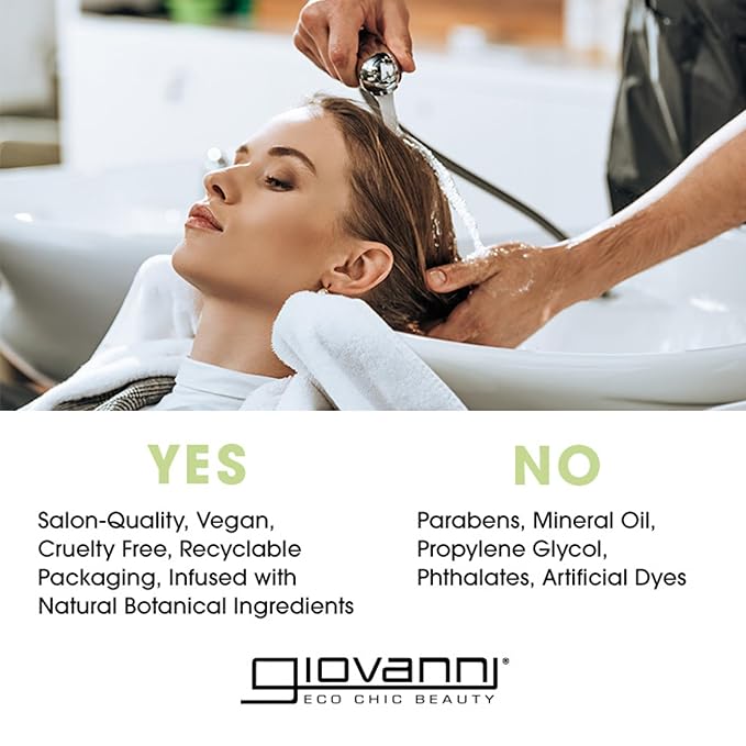 GIOVANNI 2chic Ultra-Repairing Shampoo & Conditioner Set - For Damaged, Over-Processed Hair, Helps Restore Hair's Natural Elasticity, Blackberry & Coconut Oil, Shea Butter, Color Safe - 8.5 oz Each