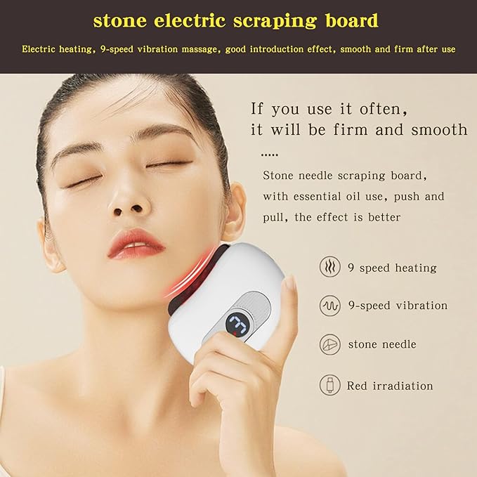 gua sha Facial Tools face Sculpting Tools for Women,Muscle Fascia Scraper hot Stones for Massage jaw and Body,ice face Roller jawline Shaper (White)