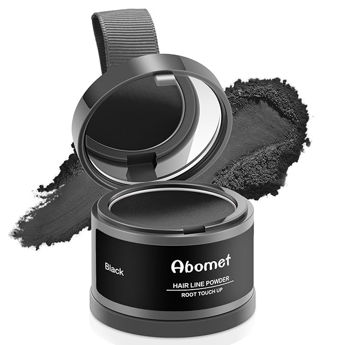 Root Touch Up Instantly Gray Coverage Hairline Powder, Conceal Hair Loss and Thinning For Women Men, Hair Fibers (Black)