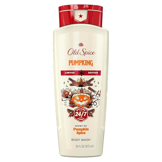 Old Spice Body Wash for Men, Holidudes Holiday Edition, 24/7 Holiday Freshness, Lasting Scent and Rich Lather, Stocking Stuffer, PumpKing Pumpkin Spice Scent, 16 oz