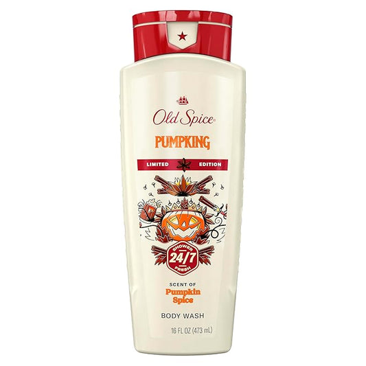 Old Spice Body Wash for Men, Holidudes Holiday Edition, 24/7 Holiday Freshness, Lasting Scent and Rich Lather, Stocking Stuffer, PumpKing Pumpkin Spice Scent, 16 oz