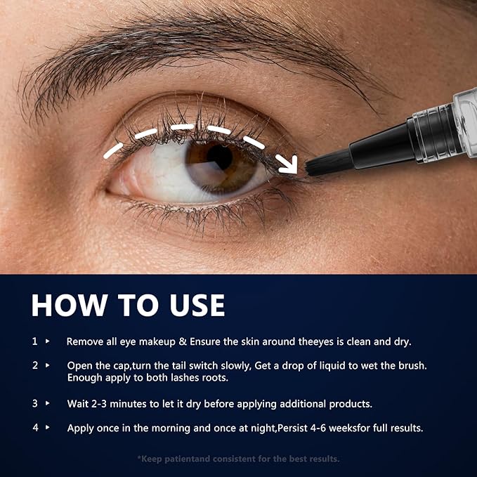 HANMU Eyelash Growth Serum, Non-Irritating Eye Lash Serum,For Rapid Enhancement of Eyelash Growth - Fuller, Faster, Longer, Premium Lash Enhancer-4ml