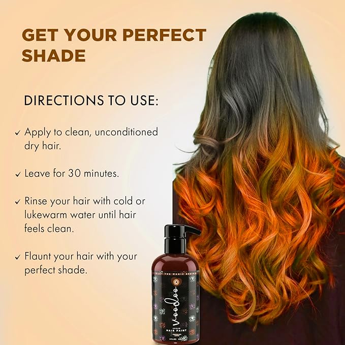 MOEHAIR Semi-Permanent Hair Color | Dark Blue Hair Dye 8 Oz | No Ammonia, Sulfate or Paraben | Vegan & Cruelty-Free | Voodoo Serenity Blue Hair Color (Copper)