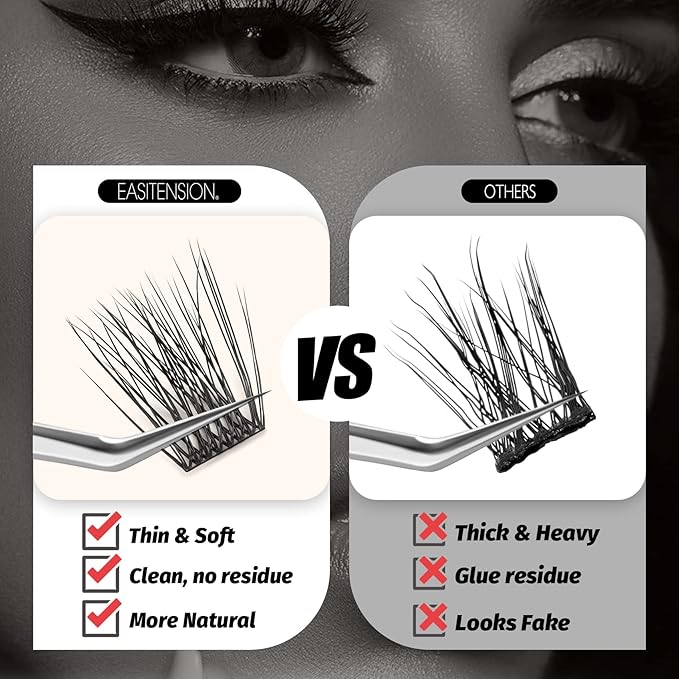 DIY Eyelash Extension Lash Clusters 120 Clusters False Eyelash 3D Effect Individual Natural Lashes Set at Home Eyelash Extension Kit Lashes Pack Volume Cross Mixed