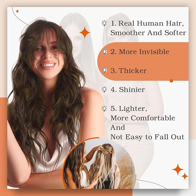Full Shine Brown Tape in Hair Extensions Color 4 Brown Human Hair Tape in Extensions 24Inch Long Straight Extension 100G Remy Skin Weft 40Pcs Add Volume for Wedding Natural Brazilian