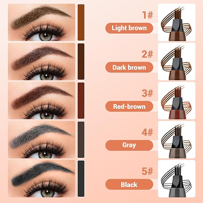 Microblading Eyebrow Pencil, 2025 Upgraded 3D Waterproof Eyebrow Pen, Fine Tip Long Lasting Brow Pen for Natural Brows, Eye Brow Pencils for Women (Black)