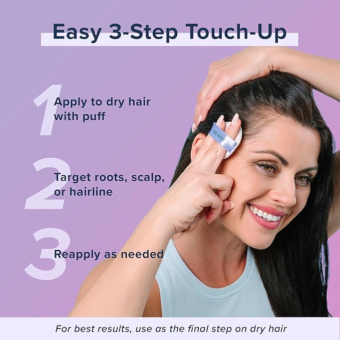 TRUHAIR Root & Scalp Cover Up Pressed Powder Compact, Waterproof, Weightless Hair Coverage & Bald Spot Concealing, Root Touch Up Hair Color for Gray Coverage & Thinning Areas, 0.35 Oz (Medium Brown)