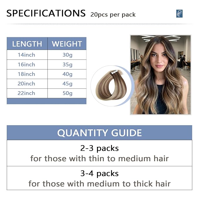 COOKAYU Invisi Edge Tape in Extensions Human Hair Walnut Brown to Ash Brown and Blonde Seamless Injected Tape Ins Straight invisible Hair Extensions 18Inch 40g 20pcs/pack