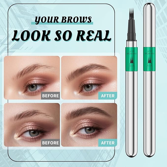 Eyebrow Pen - Eyebrow Pencil, Microblading Eyebrow Pencil Long Lasting Waterproof Hair-Like Brow Pencil with Eyebrow Brush Eyebrow Pencils for Women (black)