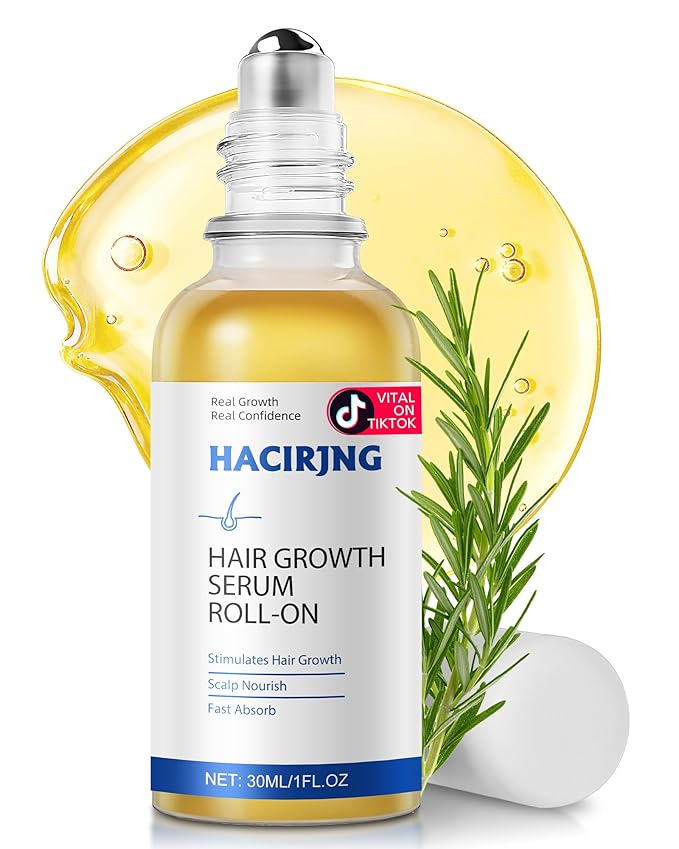 Hair Growth Serum Roll On 30ml – 3% Rosemary, 3% Redensyl，2% Anagain, Niacinamide & Tocopherol | Reduces Hair Loss at the Root for Men & Women | No-Rinse, Non-Greasy, Fast-Absorbing