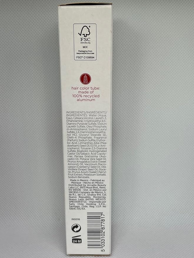 ion Inspired By Nature Permanent Hair Color Black Cherry 3IR, made from 100% naturallyderived polymers, cruelty free, vegan, PPD free, recyclable packaging, 2.05 oz