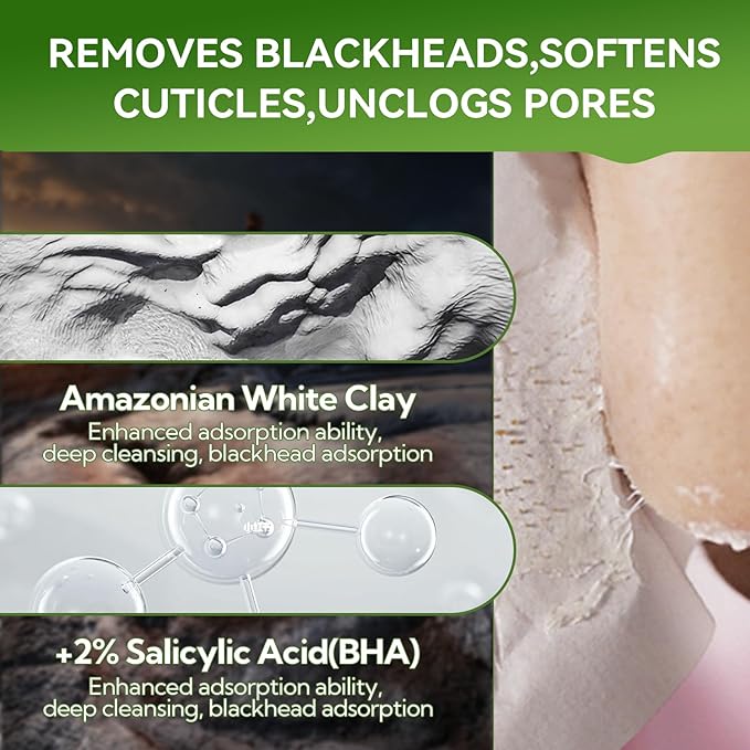 LANBENA 2.0 Blackhead Remover, Nose Plants Pore Strips Deep Cleansing Peel off Mask with Salicylic Acid, Amazonian White Clay, 60Pcs Nose Strips Black Heads Remover from Face