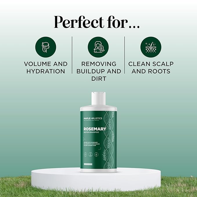 Volumizing Biotin and Rosemary Shampoo - Vegan Rosemary Biotin Shampoo for Thinning Hair for Women and Men with Nourishing B Vitamins & Tea Tree Oil - Paraben Silicone & Sulfate Free (16 Fl Oz)
