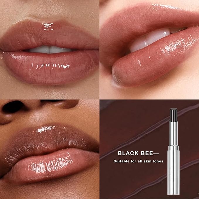 2PCS Honeynoir-Pink Honey Lipstick, Moisturizing Lip Color, Nourishing Lip Balm, Honey Noir Lipstick Suitable for All Skin Tones, Natural Lip Care, Long-Lasting Moisturization Non-Sticky