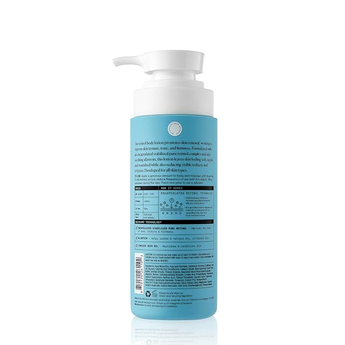 Naturium Skin-Renewing Retinol Body Lotion Jumbo, Advanced Firming Anti-Aging Skin Care, with Encapsulated Retinol & Shea Butter, 14 oz