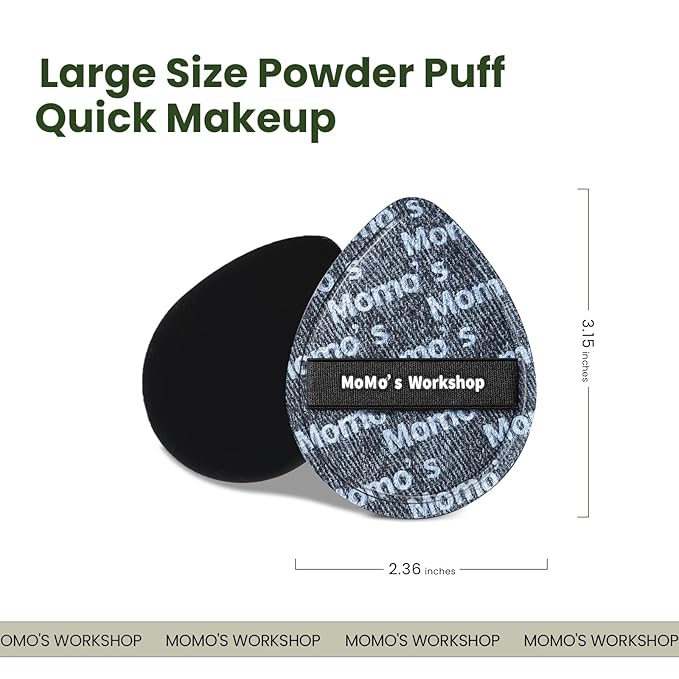 Momo's Workshop 1Pack Denim Makeup Sponge, Black Rubycell for Full Coverage & Fast-Drying Foundation, Firm Bounce for Flawless Matte Finish
