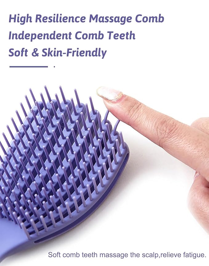 Unisex Soft And Elastic Scalp Massage Comb Massager, Shampoo And Itching Comb Does Not Hurt The Scalp And Hair, Can Also Be Used For Curly Hair Care (Pink, Large)