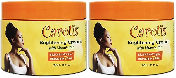 CAROTÏS, Skin Brightening Cream – 300ml / 10.14fl oz – 7 Day Night Cream for Uneven Skin Tone, with Vitamin A (Pack of 2)