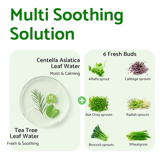 IUNIK Centella Calming Gel Cream Vegan Non-Sticky Moisturizing Blemish Care w/Centella Asiatica Tea Tree Soothes Acne Rosacea Oily & Sensitive Skin Korean Skincare