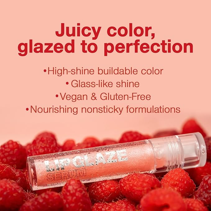 Palladio Lip Glaze Serum, Hydrating Lip Gloss with Peptides & Hyaluronic Acid for Plump, Smooth, and Nourished Lips – Vegan, High-Shine, Non-Sticky Finish (Sugar Plum)