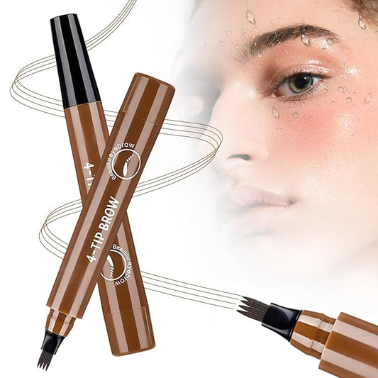 Microblading Eyebrow Pencils for Women, 2026 New 3D Brow Tattoo Pen for Natural Looking Eyebrows, Long Lasting Waterproof Eyebrow Pen with Fine Tip Brow Makeup (Dark Brown)