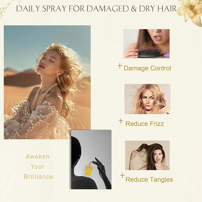 Hair Perfume Oil for Women, Long-Lasting Pheromone Perfume with Natural Herbal Extracts, Honey Infused Coconut Chamomile Nourish & Hydrate Portable Mist, 1 fl.oz